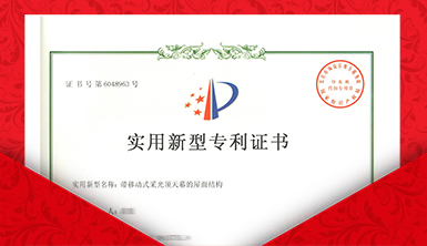 萊爾斯特實用新型專利：帶移動式采光頂天幕的屋面結構